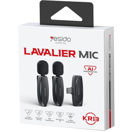 میکروفون یقهای بیسیم Yesido KR13 Type-C | مناسب تولید محتوا و ضبط صدا